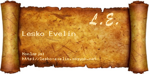 Lesko Evelin névjegykártya